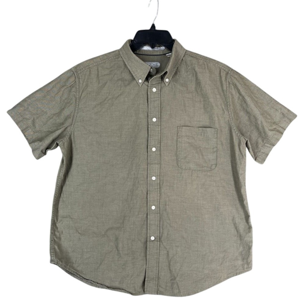 Zino‎ Shirt Mens L Chambray Casual Relaxed Modern Minimal Everyday Travel Resort